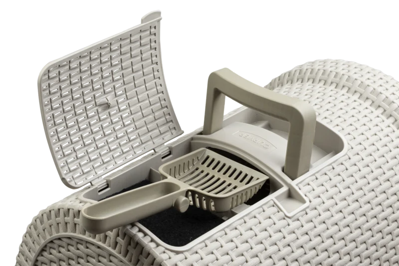 Curver Katzentoilette Misty – Rattanoptik 51 × 38,5 × 39,5 cm