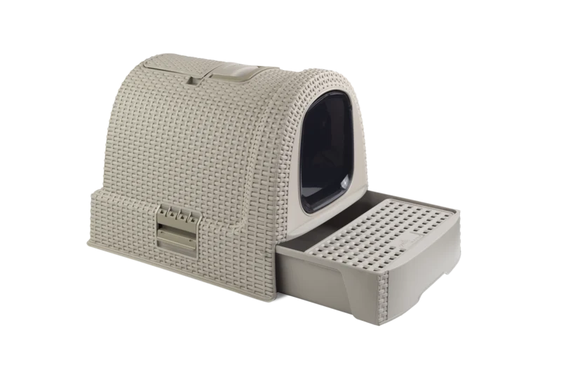 Curver Katzentoilette Misty – Rattanoptik 51 × 38,5 × 39,5 cm