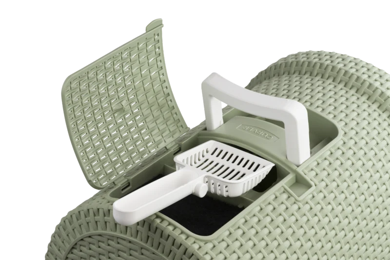 Curver Katzentoilette Misty – Rattanoptik 51 × 38,5 × 39,5 cm