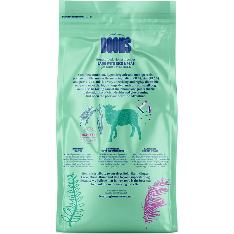 Hundefutter Boons Lamm (für ausgewachsene Hunde kleiner Rassen)