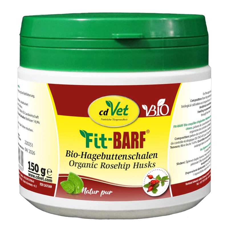 Fit-BARF Bio-Hagebuttenschalen – Natürlicher Vitamin-C-Booster & Pflanzenpower für Hunde