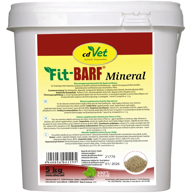 Fit-BARF Mineral – Natürliche Kalzium- & Mineralstoffquelle für Hunde & Katzen