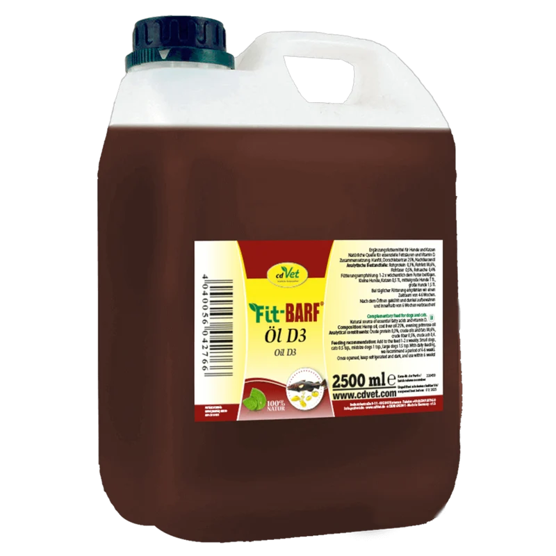 Fit-BARF Öl D3 – Vitalstoff-Power für Knochen, Abwehr & Energie