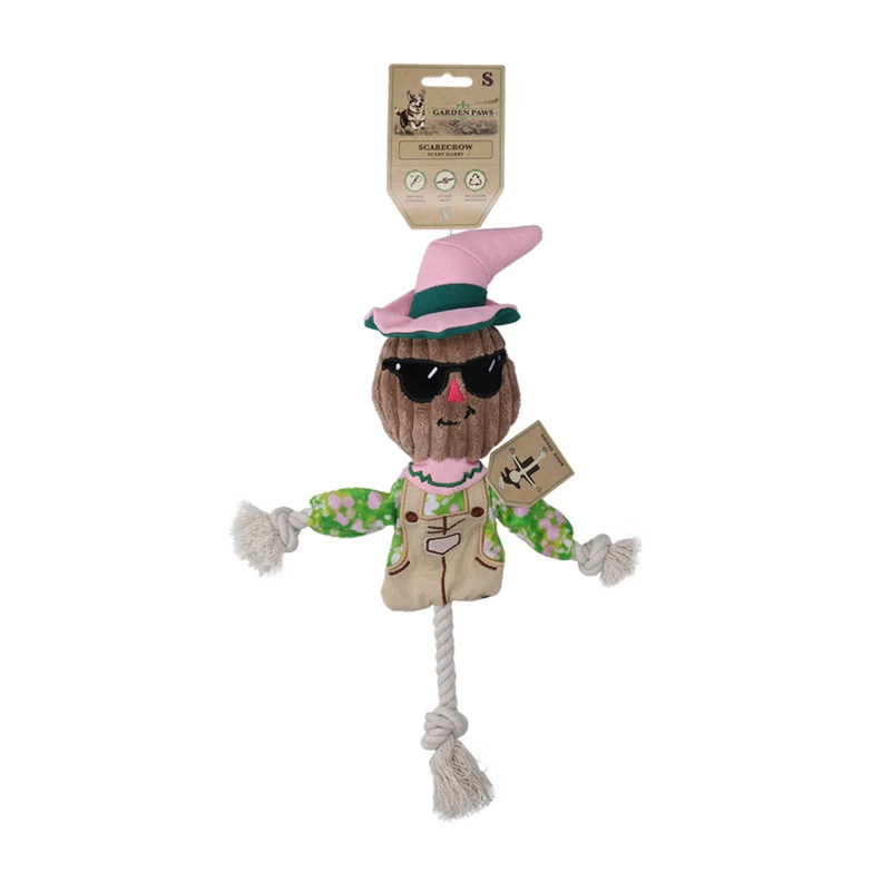 Garden Paws Scarecrow Scary Harry Hundespielzeug mit innenliegenden Seil