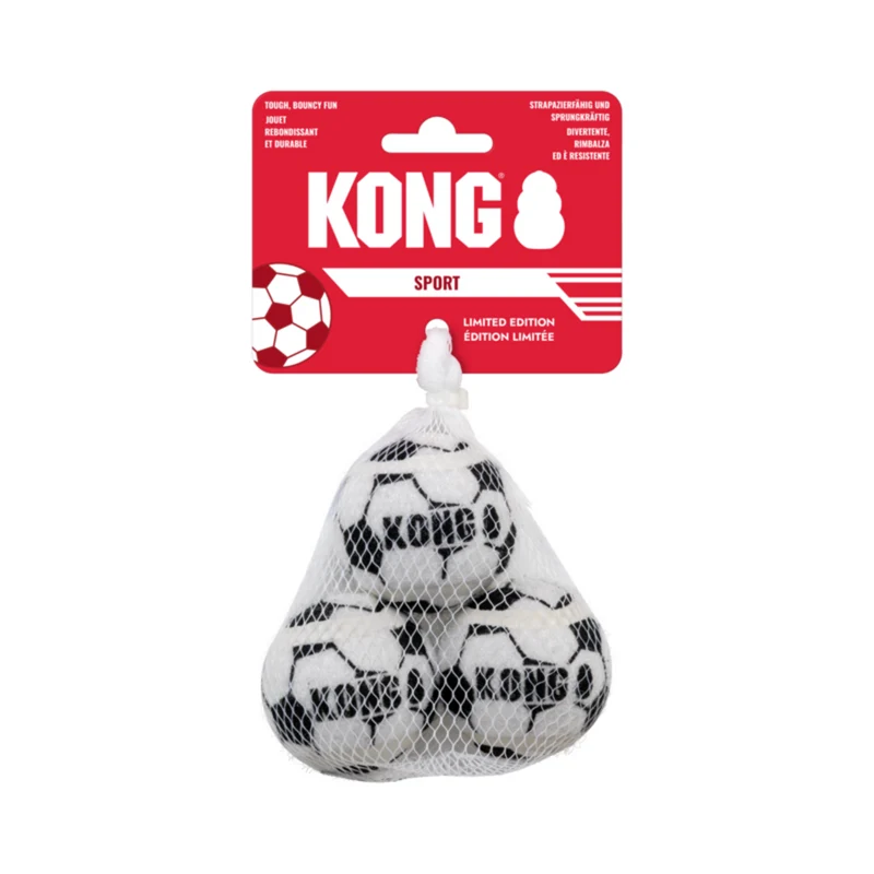 KONG Sport Fußball-Set – Hundespielzeug Bälle in 4 Größen