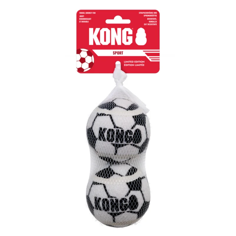 KONG Sport Fußball-Set – Hundespielzeug Bälle in 4 Größen