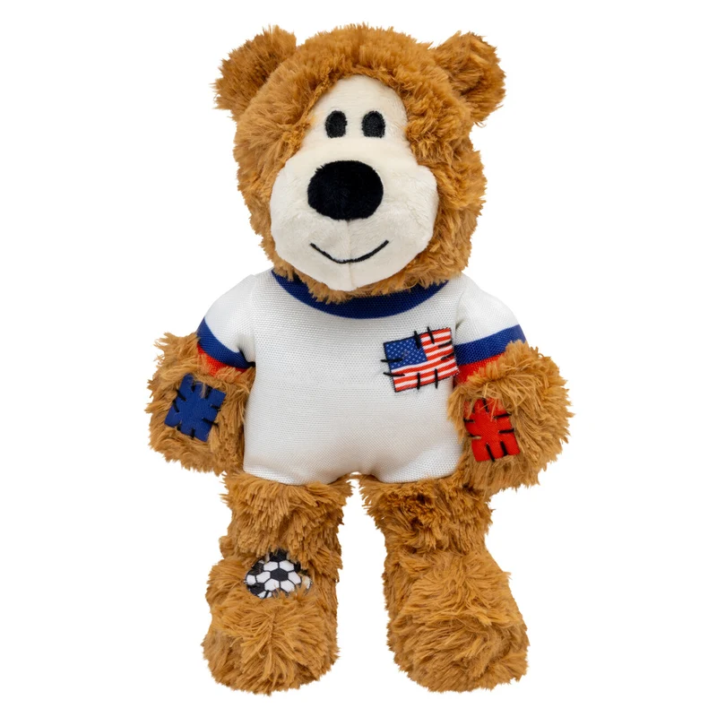 KONG Wild Knots Nation Sport Bear – Plüsch-Hundespielzeug im Fussball-Trikot