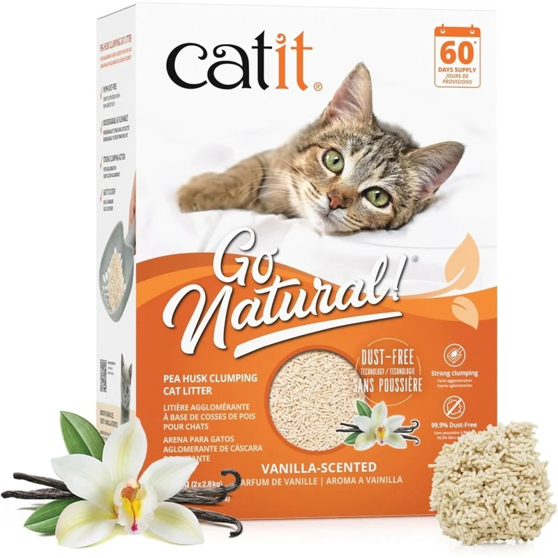 Go Natural!, klumpende Katzenstreu, aus Erbsenhülsen, 2 x 2,8kg (5,6kg)
