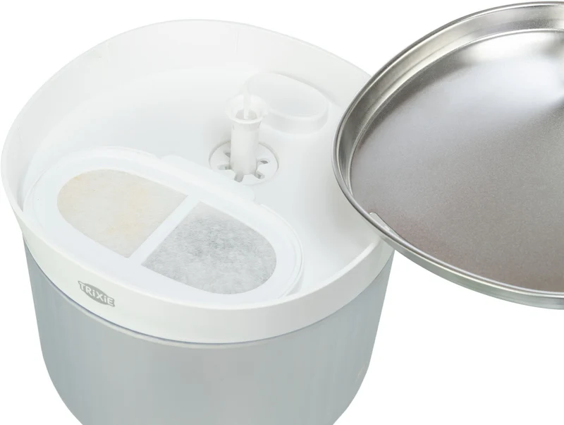 Aqua Clear runder Trinkbrunnen für Hunde mit Edelstahltrinkschale