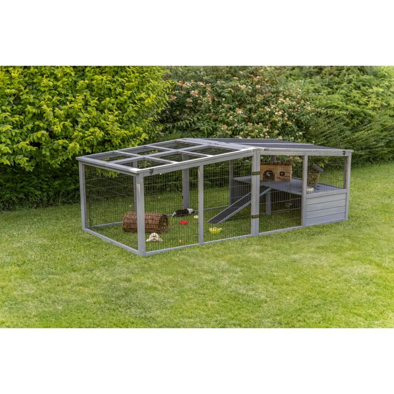 Freilaufgehege XL mit Abdeckung, Holz