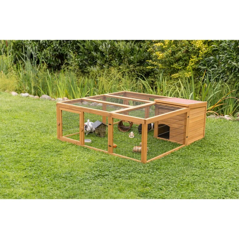 Freilaufgehege mit Abdeckung, Holz