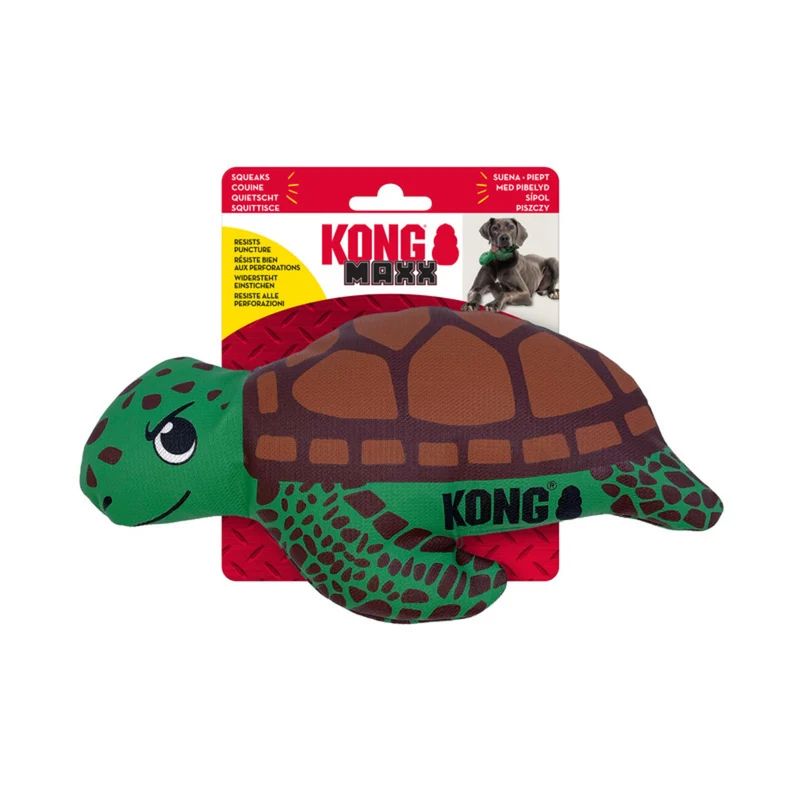 KONG MAXX Friends – Robustes Plüsch-Hundespielzeug mit Quietscher | Shark & Turtle