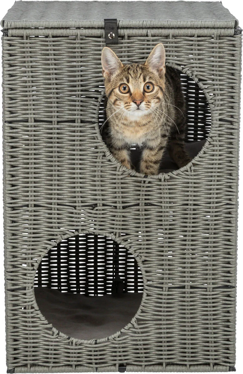 Outdoor Katzenhöhle Amalia aus Polyrattan, eckig