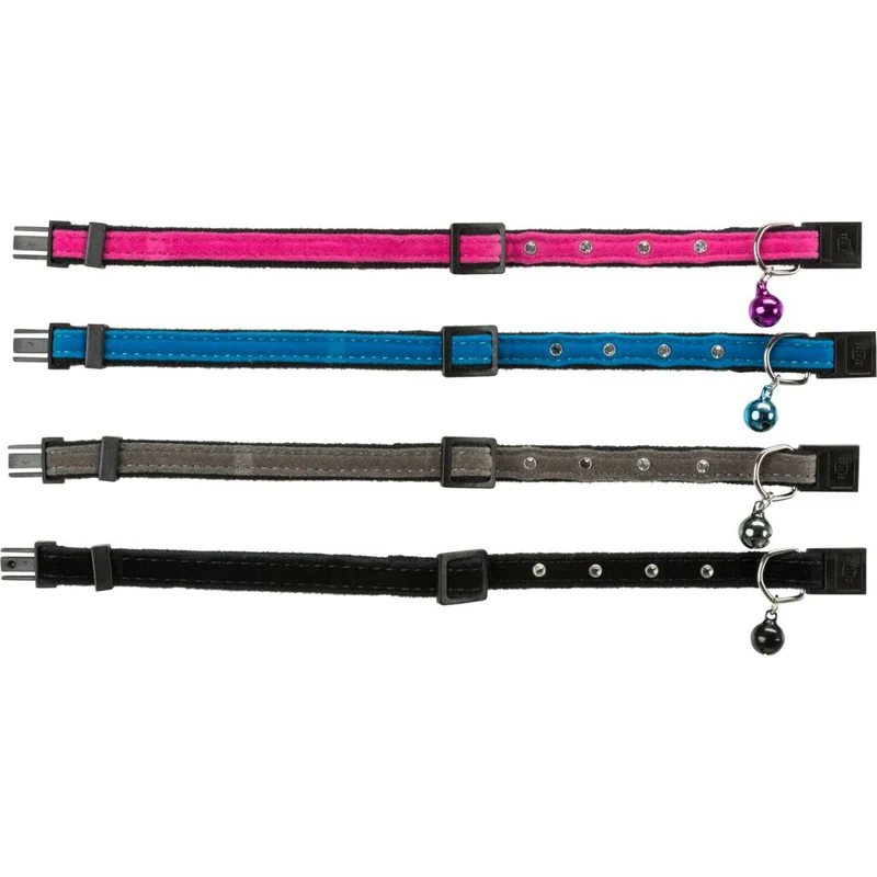 Katzenhalsband mit Strassbesatz, Samt