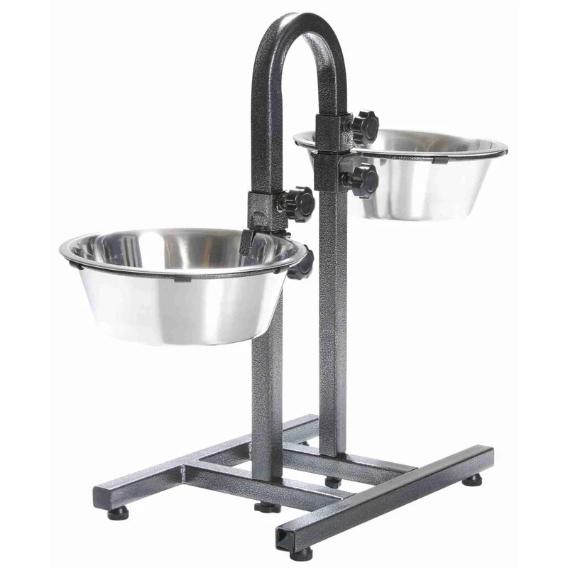 Hundebar, höhenverstellbar, Edelstahl/Metall