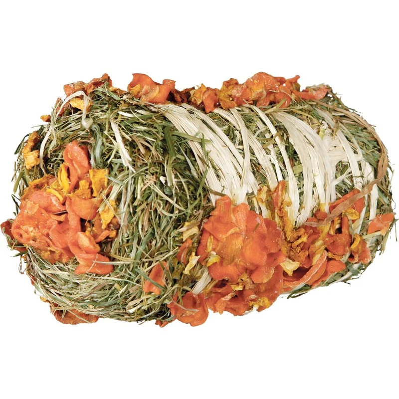 Heuballen mit Kürbis und Karotte