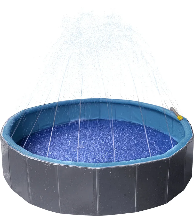 Spritziger Sommerspaß – Planschbecken mit Wassersprinkler für Hunde