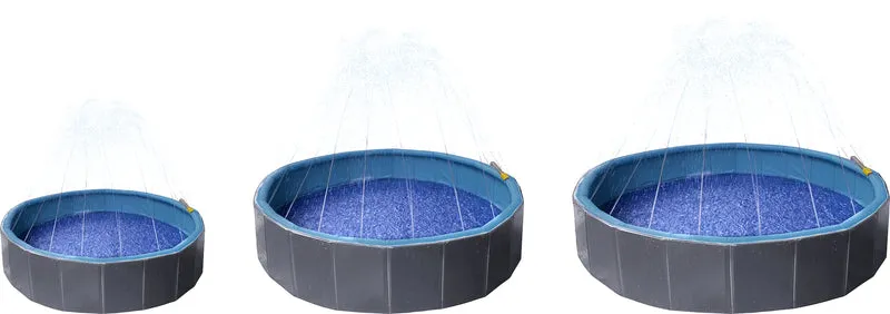 Spritziger Sommerspaß – Planschbecken mit Wassersprinkler für Hunde