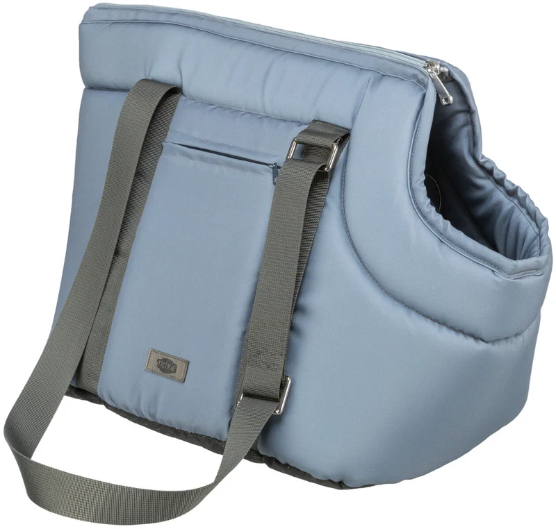 Gepolsterte Schultertasche Victoria für Hunde und Katzen, pastellfarben mit hellem Reißverschluss
