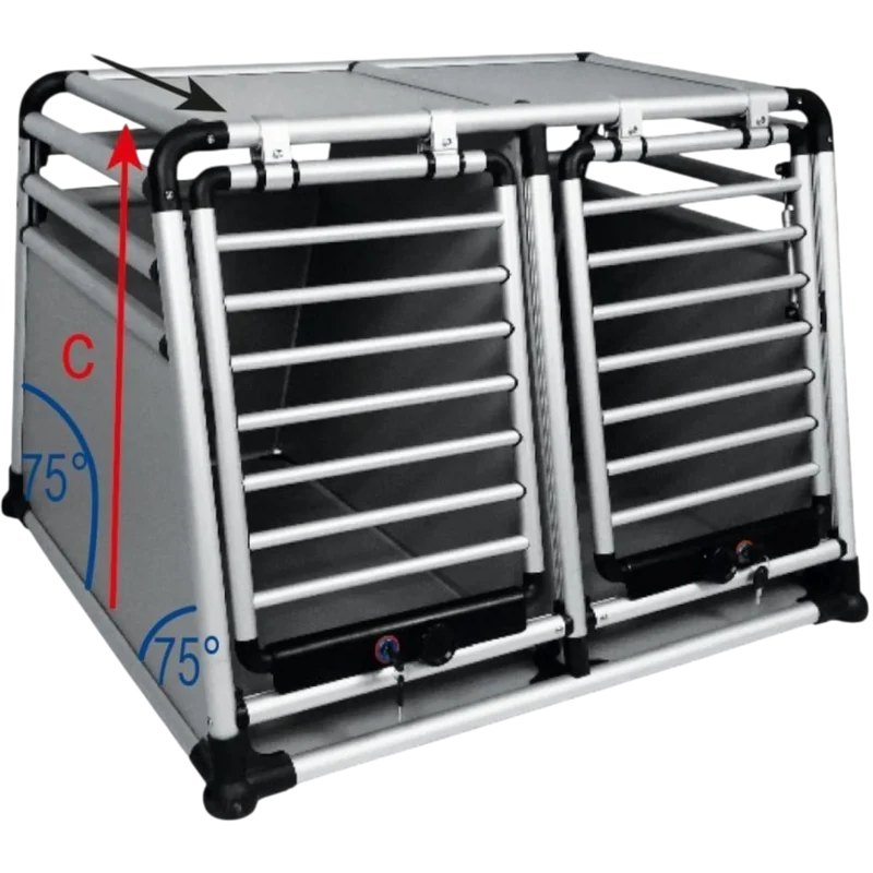 Luxuriöse Hundetransportbox mit Doppeltür