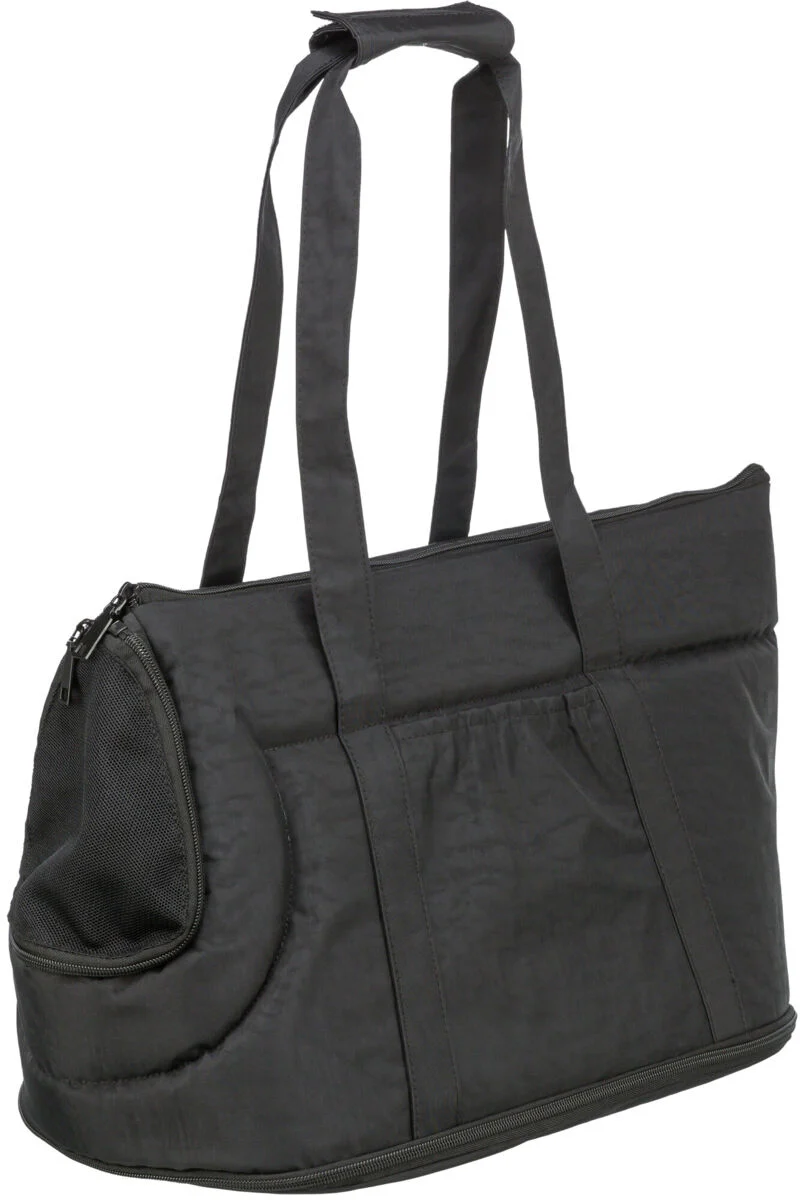 Hundetragetasche Schultertasche Riva aus Jacquard-Stoff mit Fleecefutter und abnehmbarem Netzeinsatz