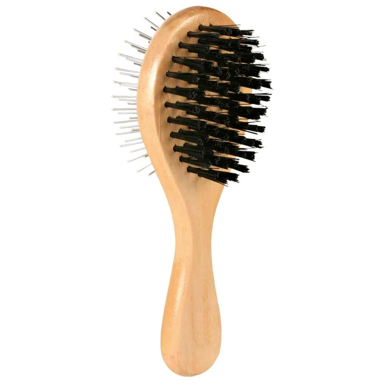 Bürste, beidseitig, Holz/Nylon- & Drahtborsten