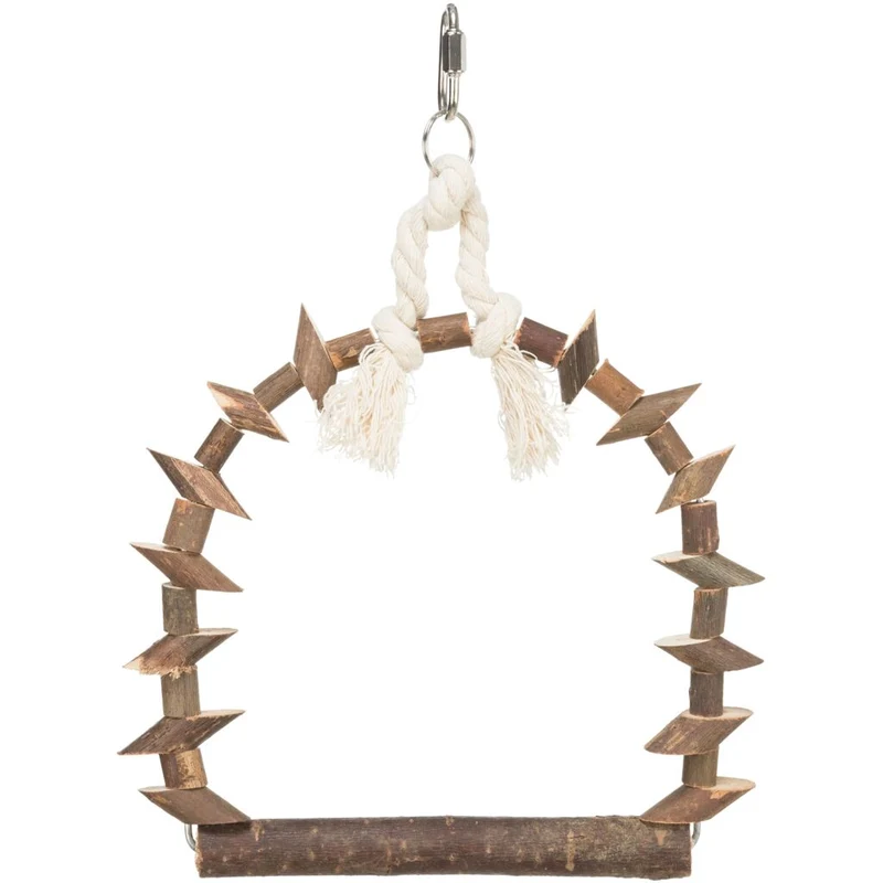 Bogenschaukel mit Holzstücken, Rindenholz