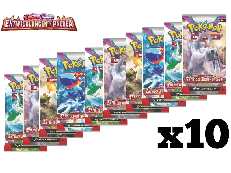 Pokémon 10x Boosterpack-Bundle - Mega-Entwicklung - Entwicklungen in Paldea