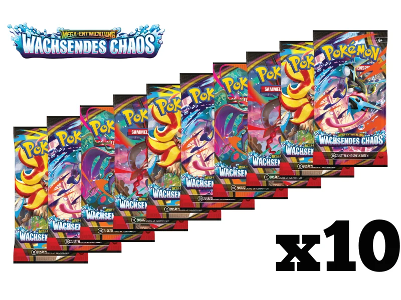 Pokémon 10x Boosterpack-Bundle Mega-Entwicklung - Wachsendes Chaos