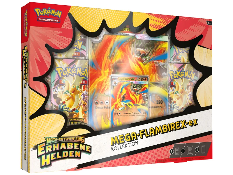 Pokémon ex-Kollektion Mega-Entwicklung - Erhabene Helden Mega-Flambirex-ex