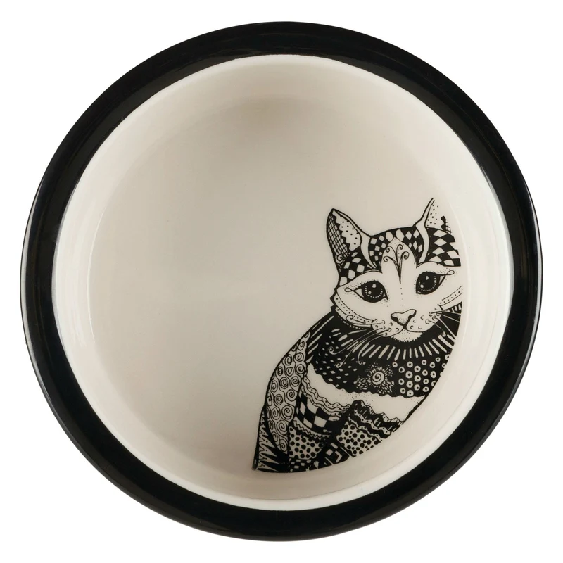 Katzennapf Keramik Zentangle
