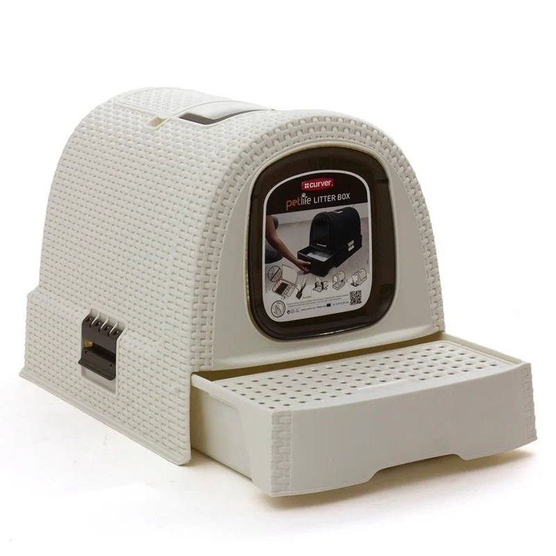 Curver Petlife Katzentoilette Style in Rattan Optik