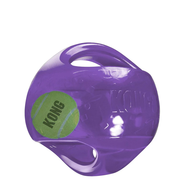 KONG Jumbler – 2-in-1 Hundespielzeug mit Tennisball & Quietscher | Ball & Football