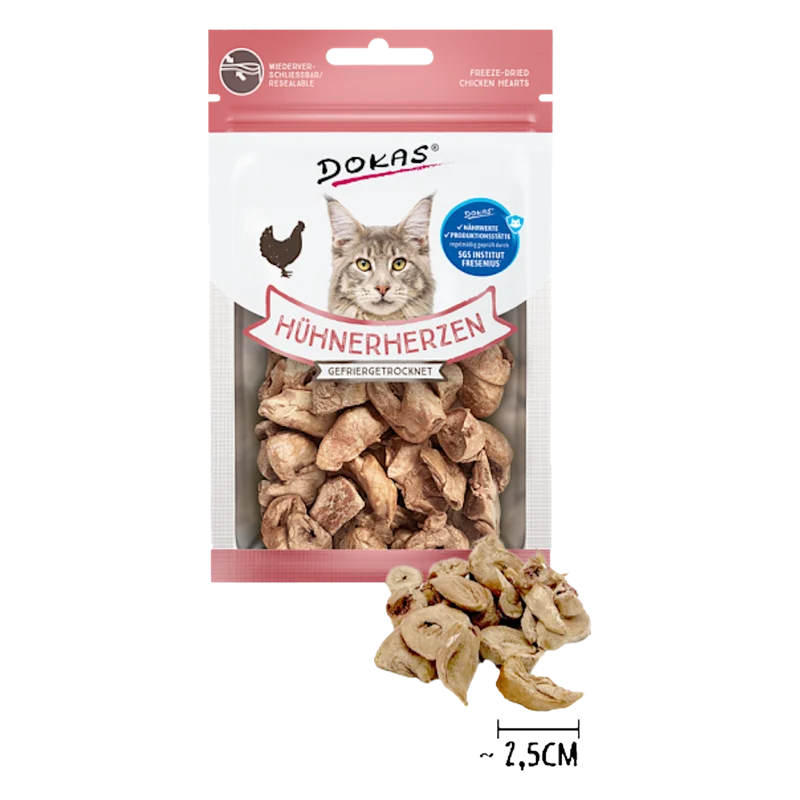 Dokas Cat - Hühnerherzen (gefriergetrocknet)