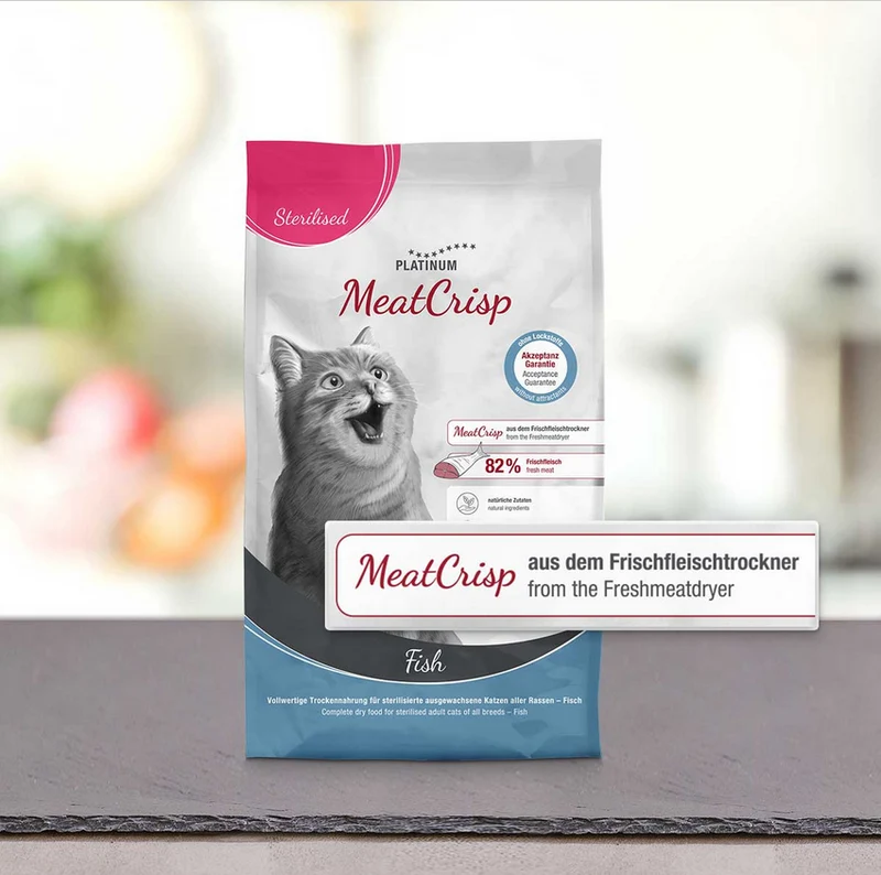Meat Crisp Sterilised Fish Katzen Trockennahrung 82% Fisch Taurin optimiert