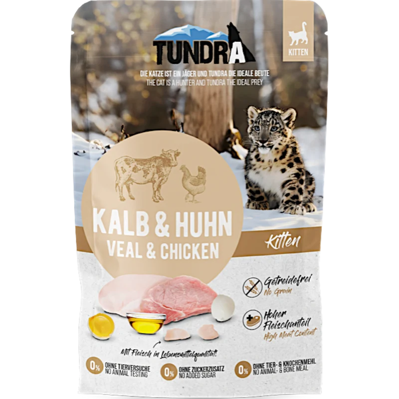 Tundra Cat - Frischebeutel mit Kalb & Huhn für Kitten