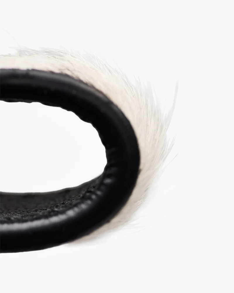 Cowhide Belt Loop - Flat White Jet Black