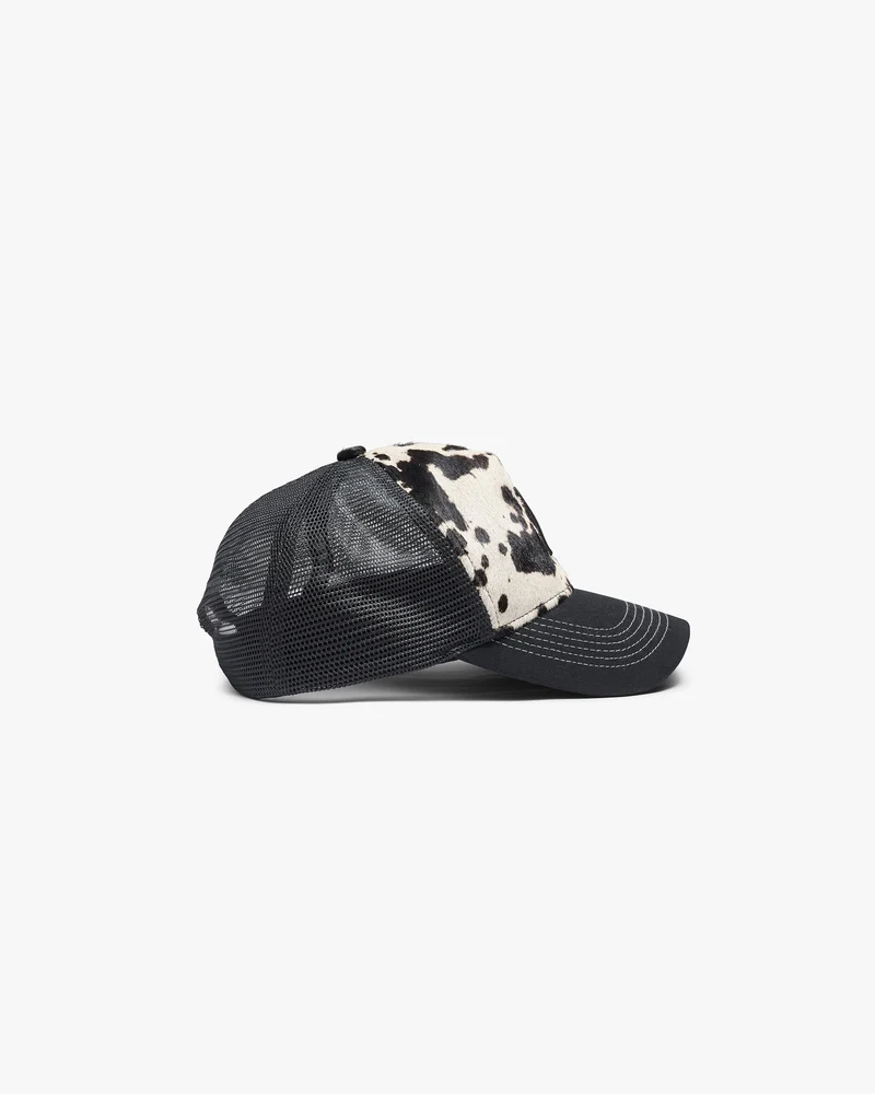Cowhide Print Cap - Flat White Jet Black