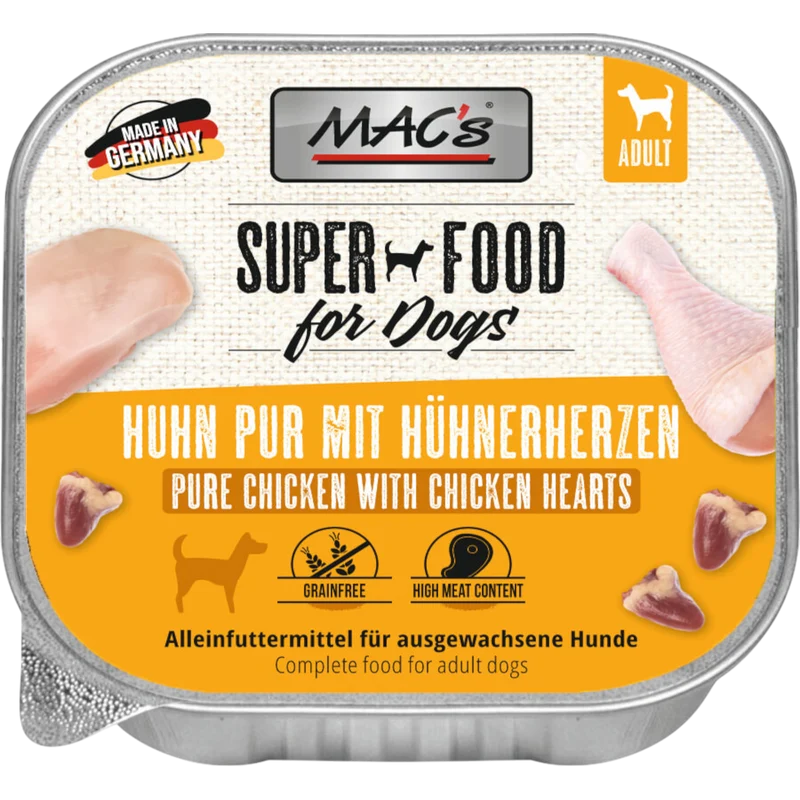 MAC’s Dog – Schale Huhn pur mit Hühnerherzen