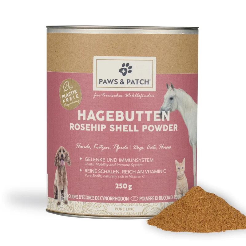 Paws & Patch HAGEBUTTENSCHALEN Pulver für Hunde, Katzen & Pferde