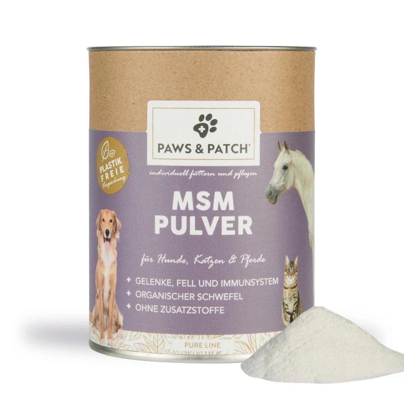 Paws & Patch MSM Pulver für Hunde, Katzen und Pferde