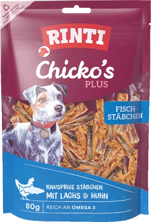 Rinti Chicko Plus Fischstäbchen mit Lachs & Huhn