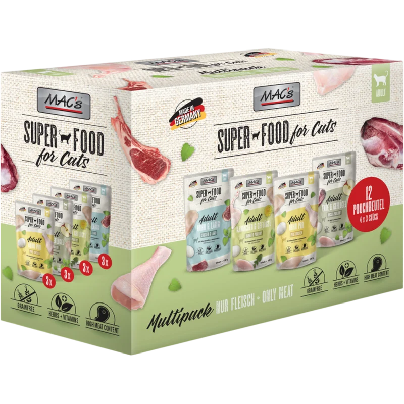 MAC’s Cat – Frischebeutel Multipack Nur Fleisch 12 × 100g