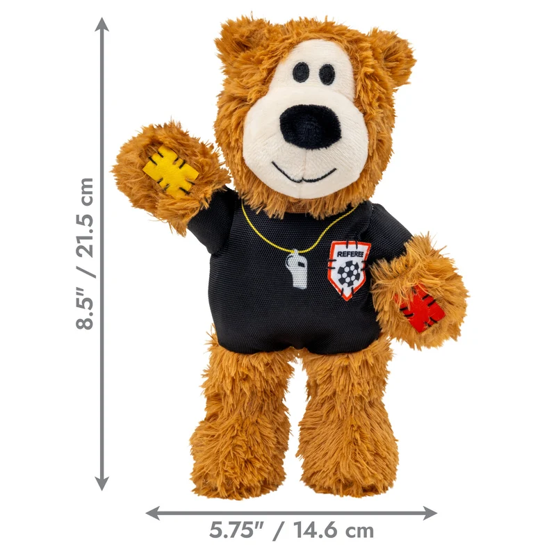 KONG Wild Knots Sport Bear Schiedsrichter – Plüsch-Hundespielzeug mit Seilskelett & Quietscher