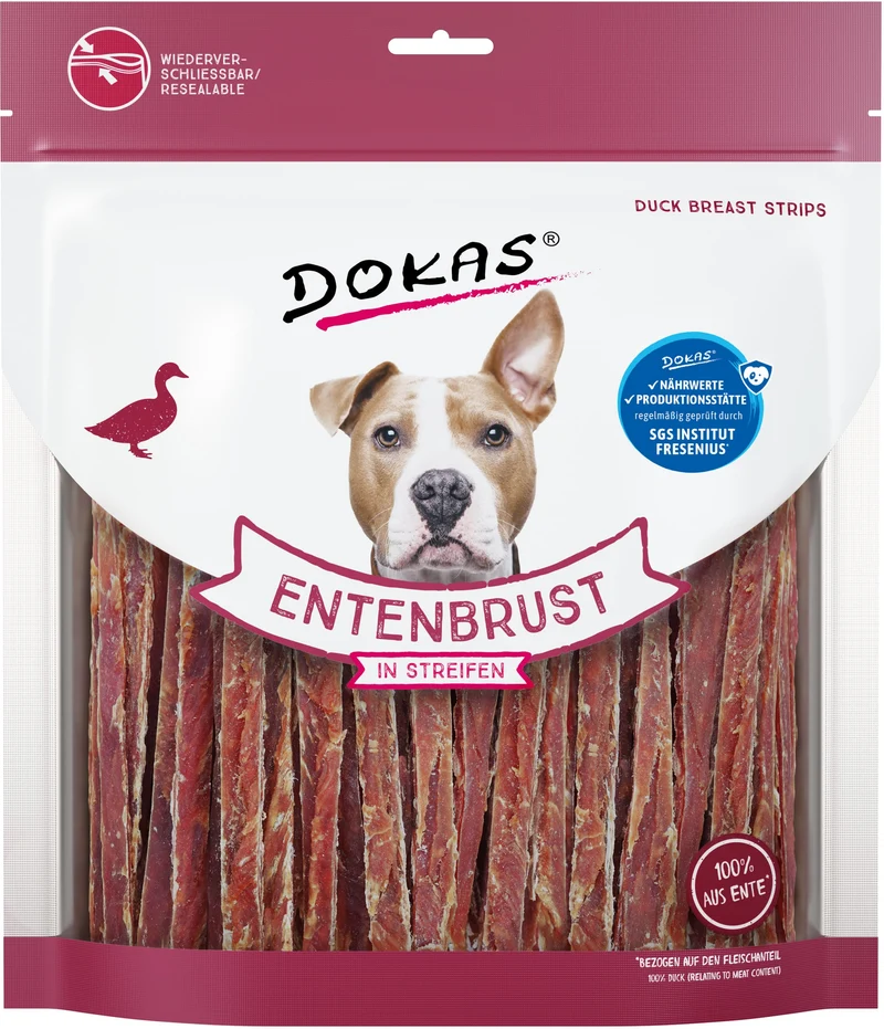 Dokas Dog Snack Entenbrust in Streifen 500g