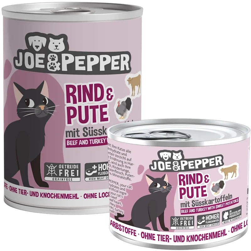 Joe & Pepper Cat - Rind & Pute mit Süßkartoffeln