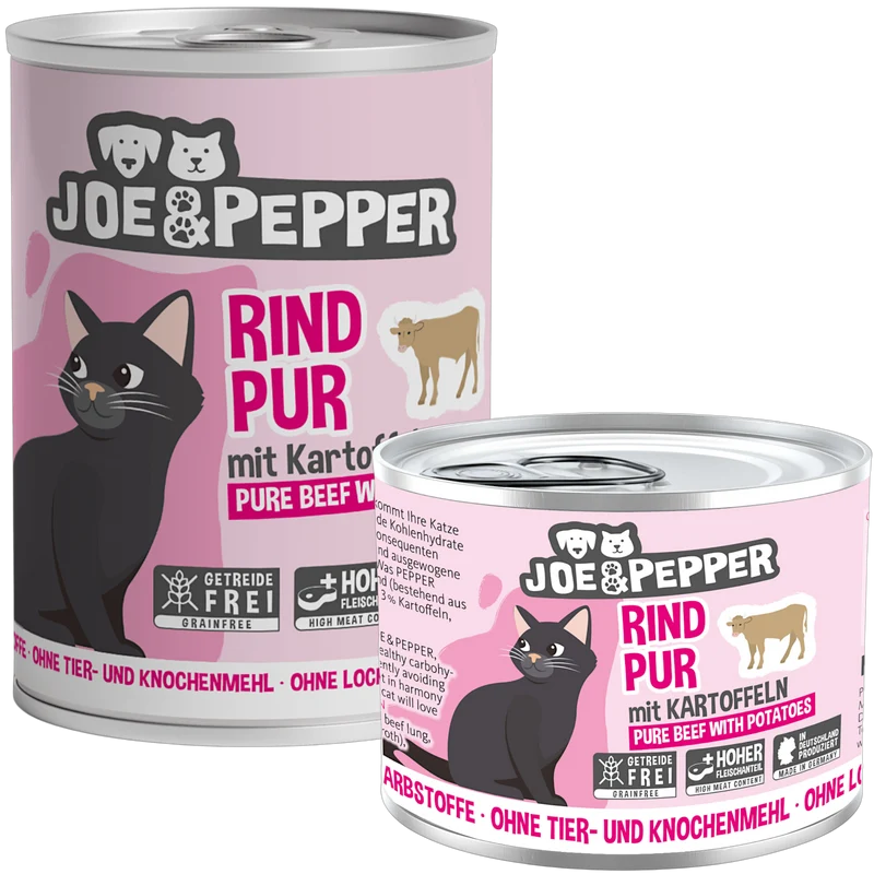 Joe & Pepper Cat - Rind pur & Kartoffeln