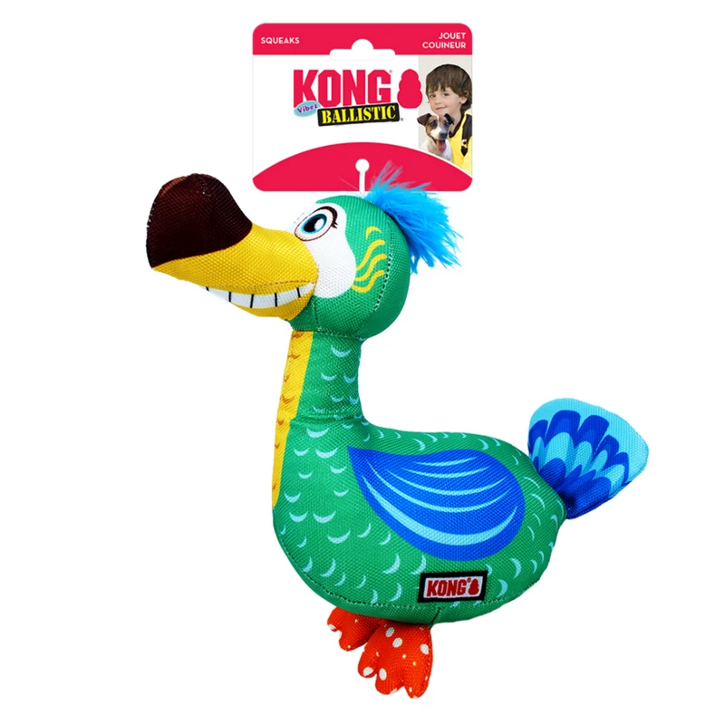 KONG Ballistic Vibez Birds – Robustes Hundespielzeug mit Knister & Quietscher | 30 cm