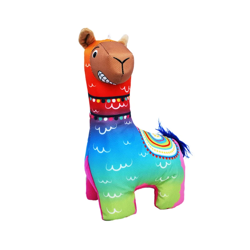 KONG Ballistic Vibez Llamas – Robustes Hundespielzeug Lama mit Knister & Quietscher | 24 cm