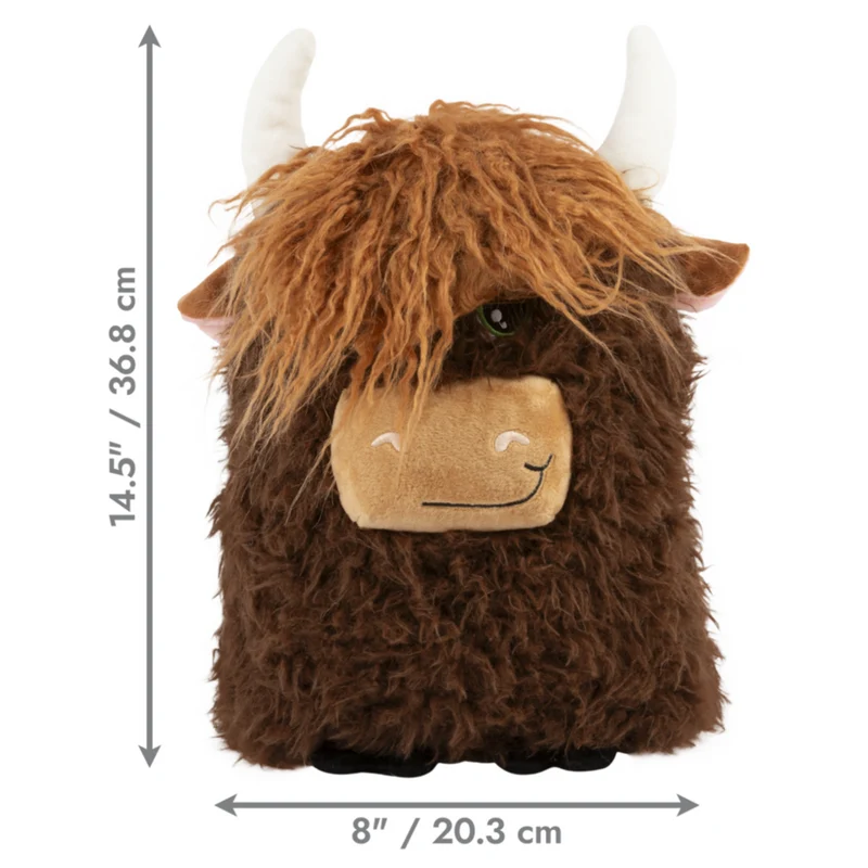 KONG Comfort Jumbo Highland Cow XL – Großes Plüsch-Hundespielzeug | 44,8 cm